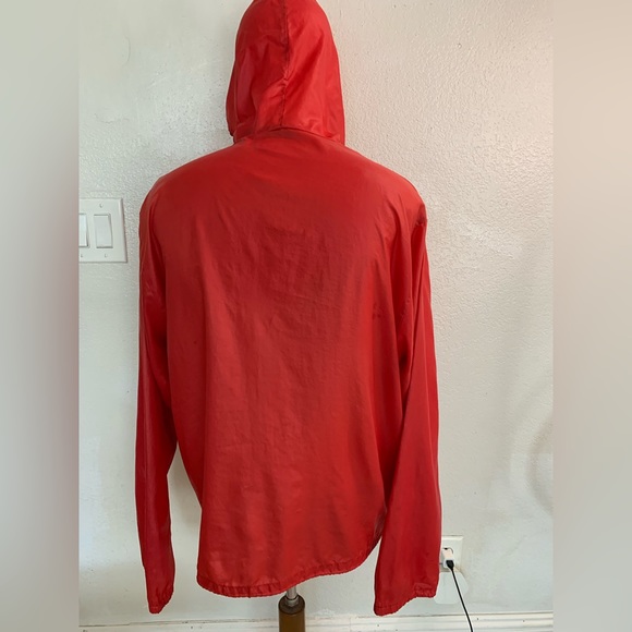 Vintage Izod Lacoste Windbreaker with hoodie, Size XL, color red - Picture 6 of 8